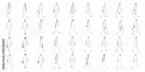 Fashion figures in various poses and outfits a collection of style sketches