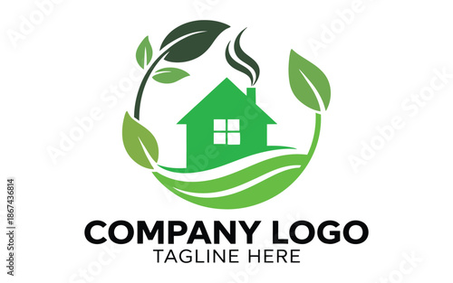 eco friendly logo vector design for sustainable living community gardens urban farming initiatives green housing developments environmental projects and eco conscious branding.