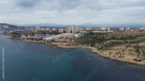 Wallpaper Mural Aerial drone footage flying over the rocky cape of Cabo de las Huertas in Alicante, Spain Torontodigital.ca