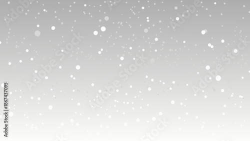 Soft grey background with scattered white dots resembling falling snow