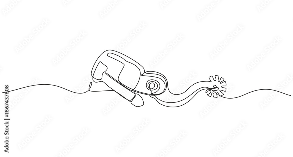 Obraz premium Spur Icons continuous line art drawing style vector illustration,Spur Icon, Cowboy Accessory Icon Flat Graphic Design,