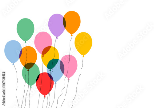 Balloon birthday isolated on white background. Balloon Birthday
