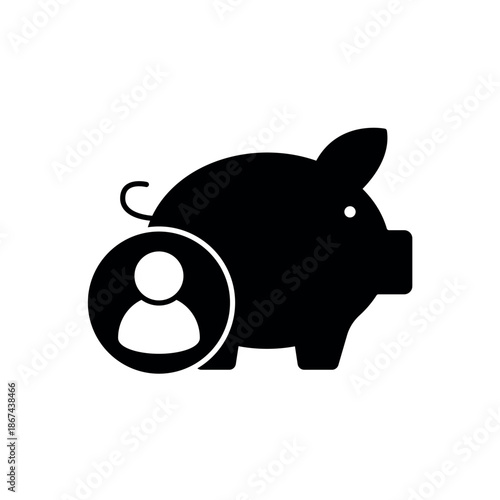 Icon a Savings Account Piggy Bank, isolated against a clean background.