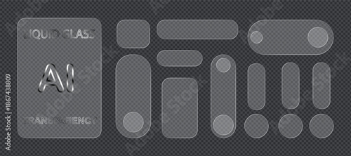 Liquid glass ui elements for ai and future technology interfaces with transparency effects