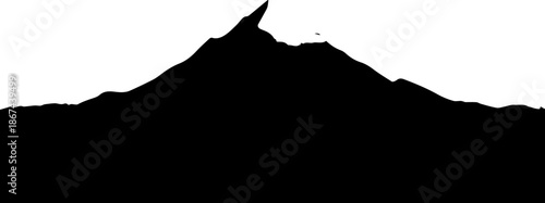 Stunning mountain peak silhouette, perfect for adventure branding, outdoor recreation promotions, and inspiring travel campaigns, originally a scalable vector graphic