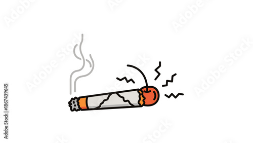 Cigarette butt being extinguished with force.