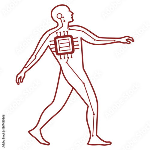 Digital Health AI Diagnosis Icon Outline Vector Tech Design