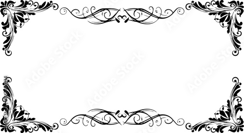 Elegant floral corner frame design evokes vintage charm, perfect for invitations, announcements, and sophisticated branding projects with a classic touch