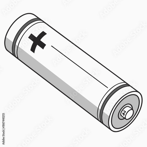 Minimal AA Battery Icon for Energy and Power
