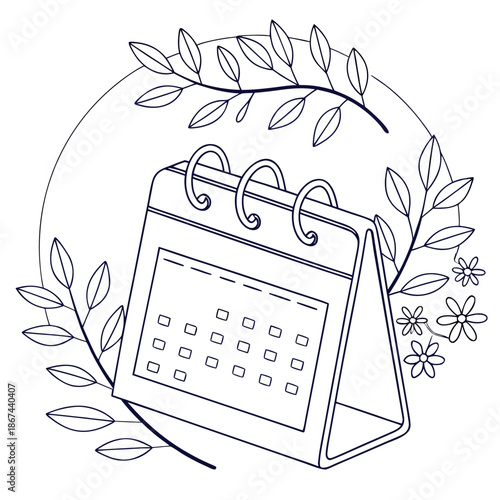 Minimalist Calendar Outline Icon Vector for Scheduling and Events