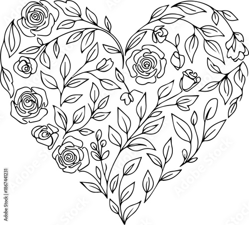 Hand drawn shape heart with cute sketch line, divider shape. Love doodle isolated on white background for wedding, mother, woman or valentines day. Vector illustration