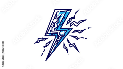 Electricity symbol with dynamic energy and power.