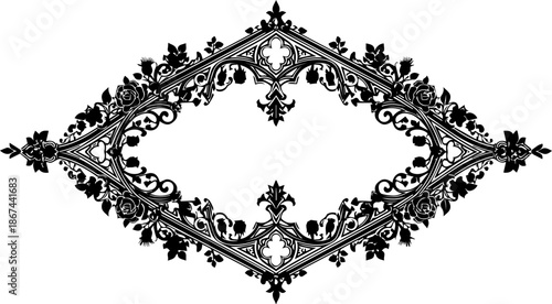 Elegant Victorian frame design, perfect for wedding invitations and vintage projects, romantic floral borders, antique style ornament, scalable vintage vector