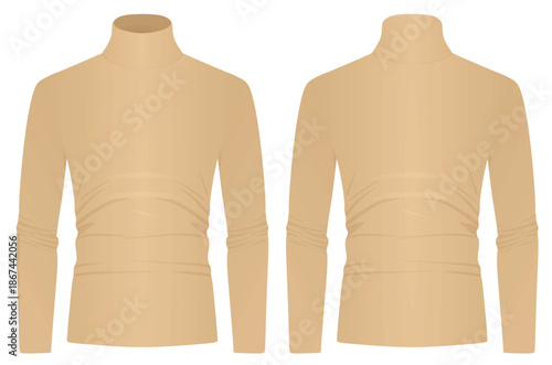 Roll neck t shirt. vector illustration