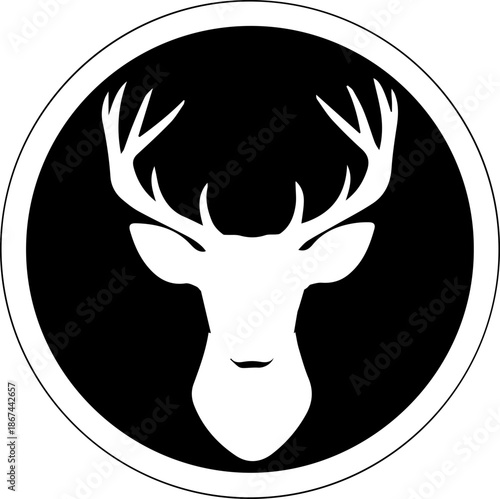 Elegant Deer Head Silhouette Design for Wildlife Conservation Logos and Outdoor Apparel Branding, originally a scalable vector graphic