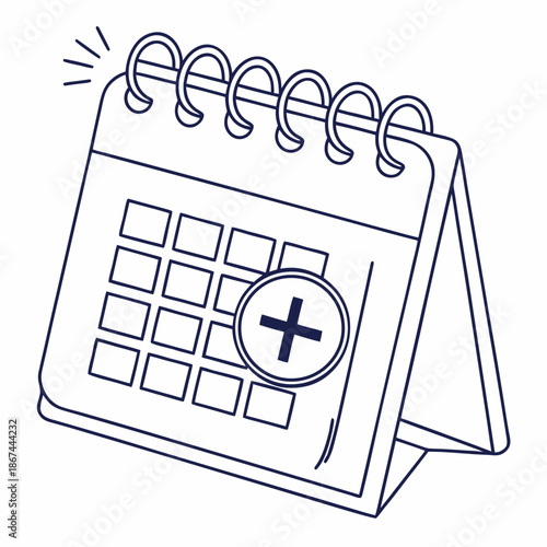 Digital Appointment Booking Calendar Vector Icon