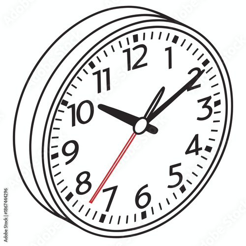 Modern Digital Clock Minimal Vector Icon Showing Time and Alarm