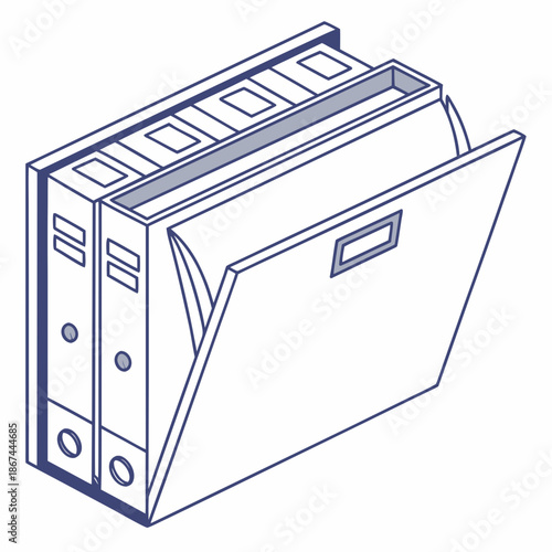 Document File Holder Office Stationery Vector Illustration