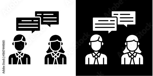 Consult  Icon Set White Style Collection