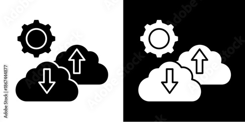 Cloud Service  Icon Set White Style Collection
