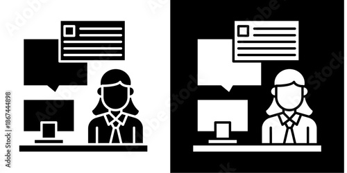 Conversation  Icon Set White Style Collection