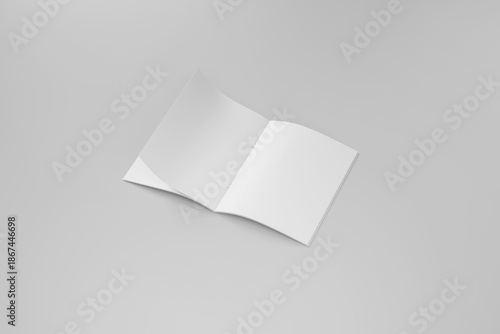 Minimal Open Catalog & Brochure Mockup with Blank Pages on Light Background