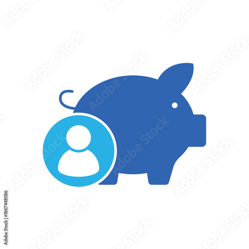 Icon a Savings Account Piggy Bank, isolated against a clean background.