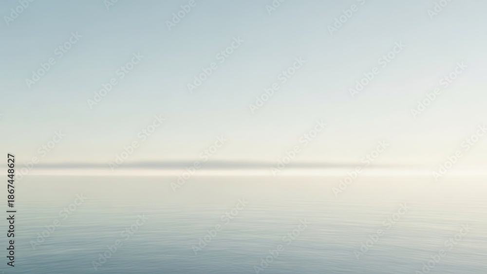 Fototapeta premium A serene ocean landscape with a calm sea and clear sky