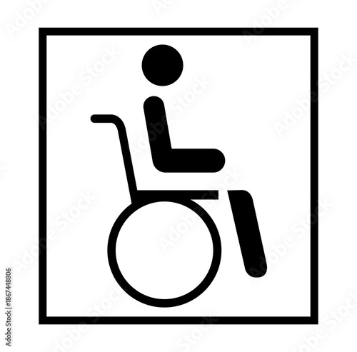 Wheel Chair Hospital Black Icon, Vector Illustration, Isolate On White Background Label.EPS10