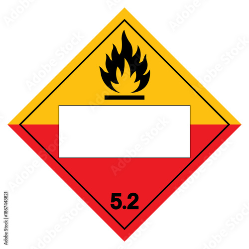 Blank Organic Peroxide Class 5.2 Symbol Sign ,Vector Illustration, Isolate On White Background Label.EPS10