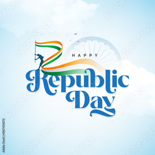 Happy Indian Republic Day Celebration Background Design Template Illustration