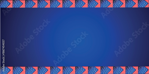 Stylish abstract blue and red geometric arrow pattern border frame background, perfect for contemporary presentations, web design, or graphic layouts