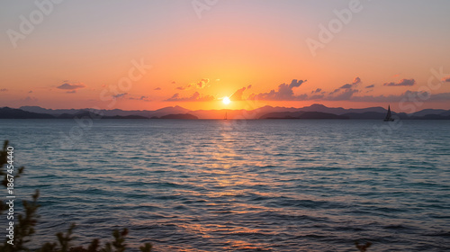 sunset beautiful in the sea 