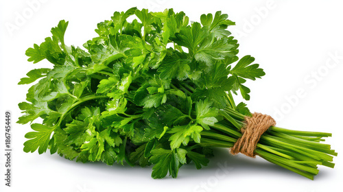fresh chopped parsley isolated on white background