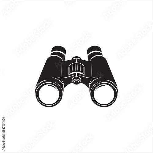 Vector binoculars icon black color on white artboard