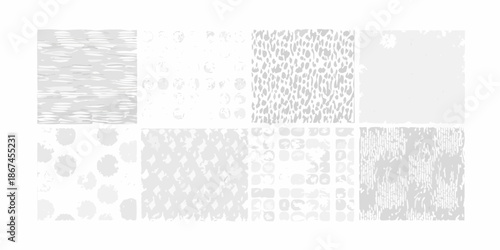 Abstract grayscale patterns a collection of textured and dotted backgrounds