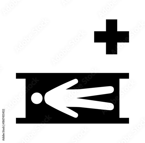 Stretcher Black Icon, Vector Illustration, Isolate On White Background Label.EPS10