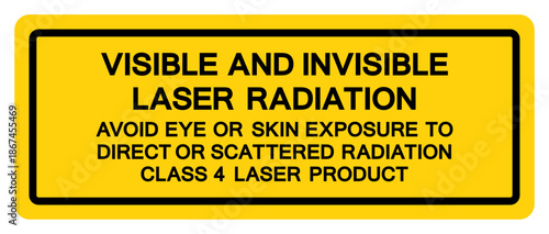 Visible And Invisible Laser Radiation Symbol Sign,Vector Illustration, Isolate On White Background Label. EPS10