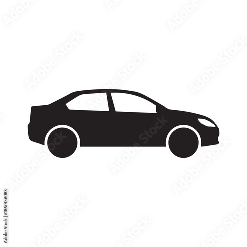 Vector car icon on white background in falt style