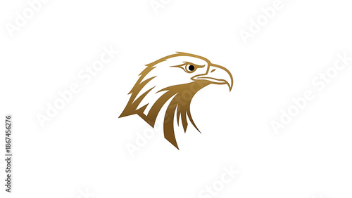 Stylized Eagle Head Gold Logo Background