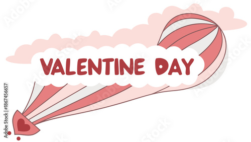 Valentine Day cute candy with heart and smoke trails on white