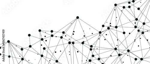 Black Network Connections on White Background