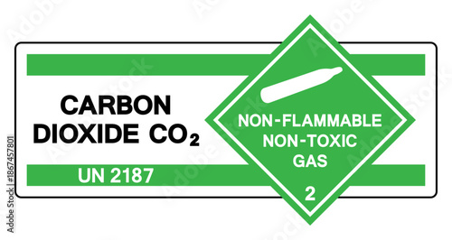 Carbon Dioxide Co2 UN 2187 Symbol Sign, Vector Illustration, Isolate On White Background, Label.EPS10