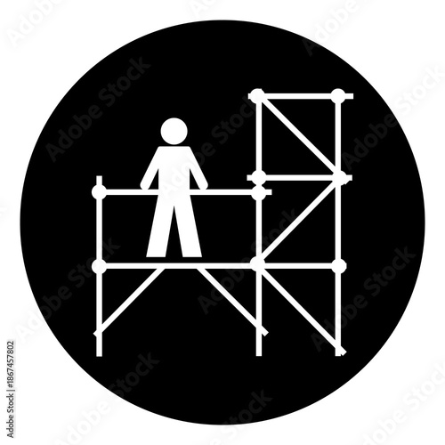 Use Scaffolding Symbol Sign, Vector Illustration, Isolated On White Background Label.EPS10