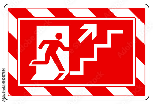 Exit Up Stair Symbol Sign, Vector Illustration, Isolate On White Background Label.EPS10