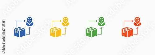 Logistic Icon Set Color Multiple Style Collection