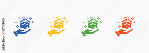 Value Proposition Icon Set Color Multiple Style Collection