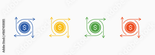 Crowdfunding Icon Set Color Multiple Style Collection
