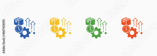 Productivity Icon Set Color Multiple Style Collection