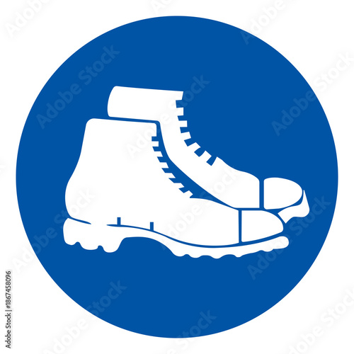 Wear Foot Protection Symbol Sign,Vector Illustration, Isolated On White Background Label.EPS10